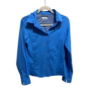 Columbia Women's Blue Omni Shade Sun Protection Long Sleeve Outdoor Shirt XS